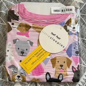 Little Sleepies Pink Puppy Parade Print Pajamas Size 5/6